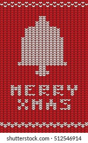 a simple post card in a knitted style with a bell