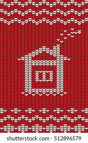 a simple post card in a knitted style