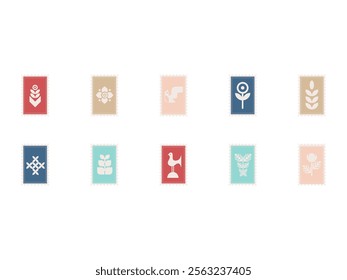 Simple Postage Stamp Element Set