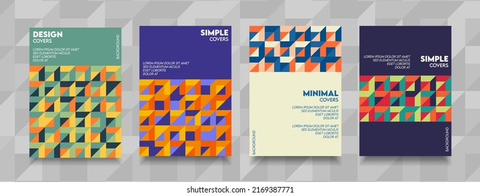 Diseño de estilo de portada geométrico y colorido de fondo de póster simple