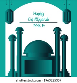 Simple poster for Eid Mubarak perfect for greeting card.