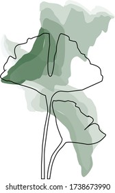 Simple poster ginkgo leaf illustration