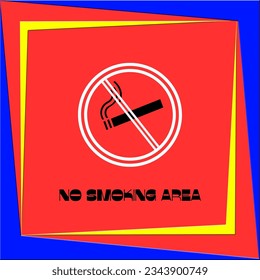 simple poster with inscription for no smoking area, simple banner and logo