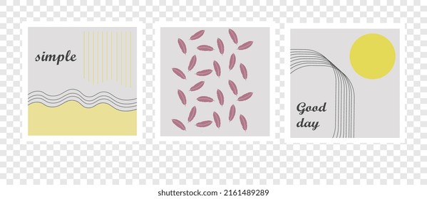 Simple poster minimalist vector set wallpaper