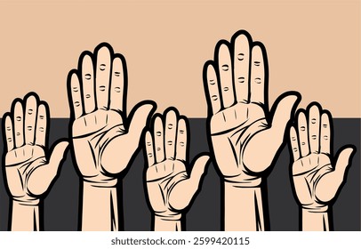 simple poster style hand vector
