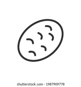 Icono simple de la línea de papa. Símbolo premium con estilo de trazo. Diseño del icono de papa. Ilustración vectorial.