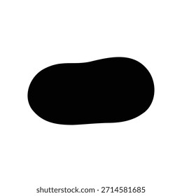 Simple potato silhouette vector flat design on white background.