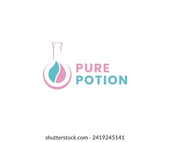 Simple Potion Chemical Logo Design Template