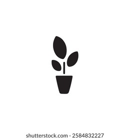 Simple potted plant icon, perfect for home decor