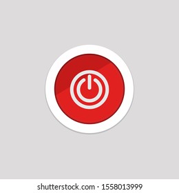 simple power button icon mobile phone element symbol or app logo (on or off)