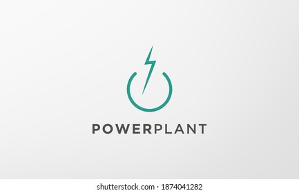 simple power lightning logo in modern style