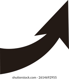 A simple and powerful black arrow pointing upwards to the right. Ideal when you want to convey a positive image such as growth, rise, and development.