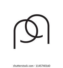 simple pq, poq, qp initials line art geometric company logo