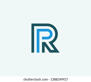 Simple PR Minimalist Initial / Letter RP modern logo design
