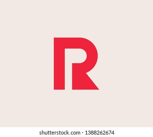 Simple PR Minimalist Initial / Letter RP modern logo design