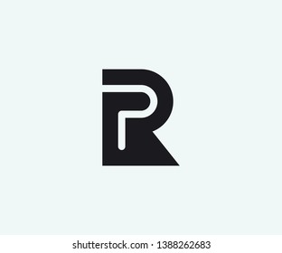 Simple PR Minimalist Initial / Letter RP modern logo design
