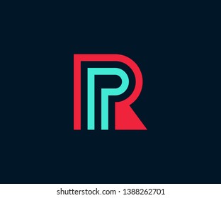 Simple PR Minimalist Initial / Letter RP modern logo design