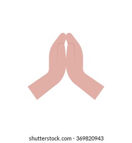 simple praying hands icon. concept of giving, support, spirituality, gratitude, spirit, hinduist, blessing, shrift. isolated on white background flat style trend modern logo design vector illustration