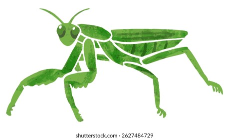 Simple praying mantis vector illustration