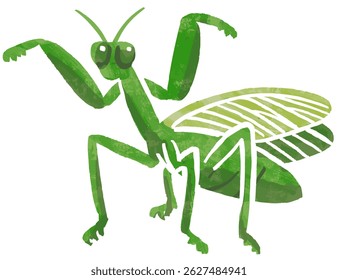 Simple praying mantis vector illustration