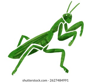 Simple praying mantis vector illustration