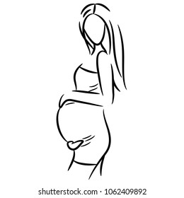 Simple pregnant woman logo