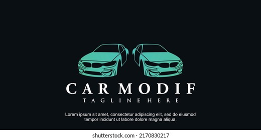 Simple premium car modification logo vector