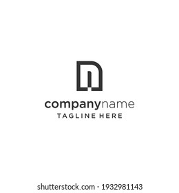Letra simple premium n diseño de logotipo vectorial.