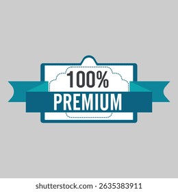 Simple Premium Quality Badge | Modern Ribbon Style Label