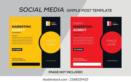 Plantilla de diseño de publicaciones en redes sociales de premezcla simple