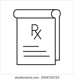 Diseño simple del icono del Vector de la prescripción