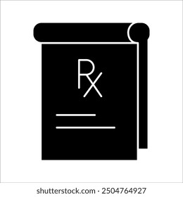 Diseño simple del icono del Vector de la prescripción