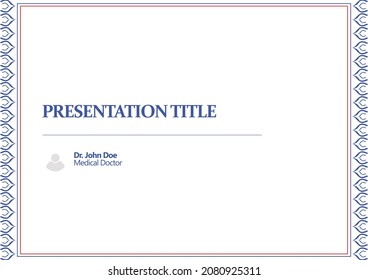 Simple presentation cover template with curvy ornaments in left and right. Abstract background for publications.