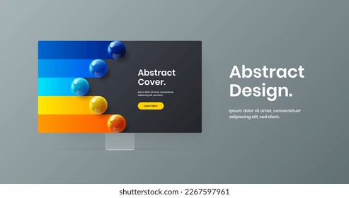 Simple presentation design vector concept. Isolated desktop mockup website illustration.