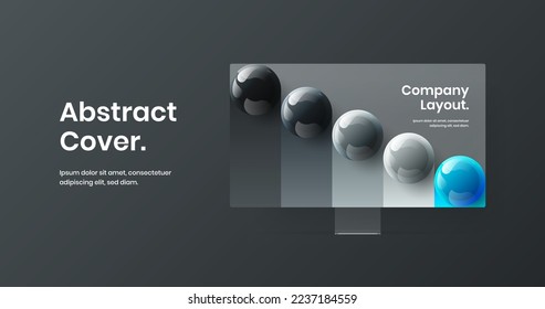 Simple presentation design vector template. Vivid monitor mockup site screen layout.