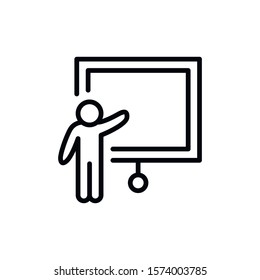 Simple presentation line icon. Stroke pictogram. Vector illustration isolated on a white background. Premium quality symbol. Vector sign for mobile app and web sites.