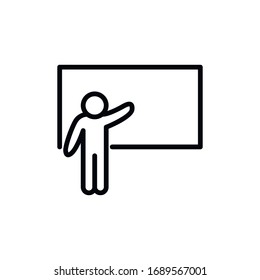 Simple presentation line icon. Stroke pictogram. Vector illustration isolated on a white background. Premium quality symbol. Vector sign for mobile app and web sites.