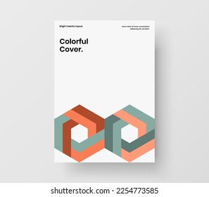 Simple presentation vector design concept. Unique mosaic pattern front page layout.
