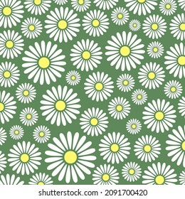 A simple pretty flat floral daisy background pattern for craft and scrapbooking projects.
