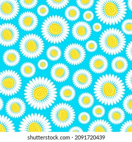 A simple pretty flat floral daisy background pattern for crafting and scrapbooking projects.
