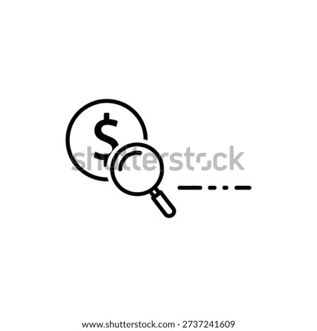 Simple price estimate line icon on white background, perfect for finance, budgeting, cost calculation, and business planning visuals.