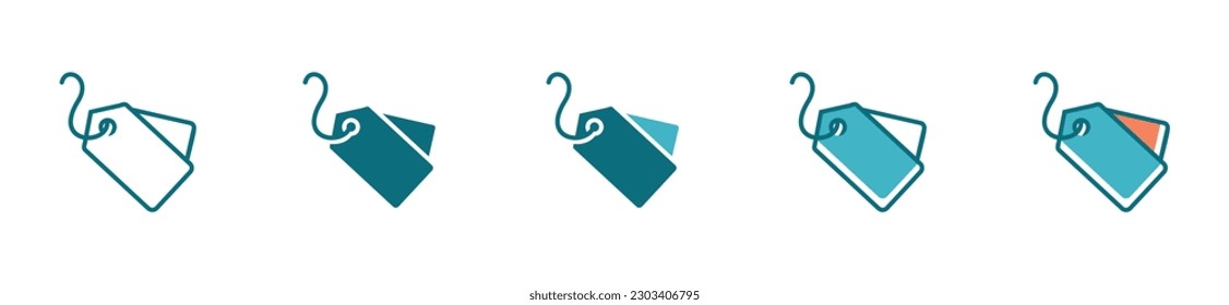 conjunto de iconos de etiqueta de precio simple vector para diseño de símbolo de producto de etiqueta