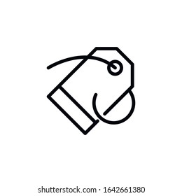 Simple price tag line icon. Stroke pictogram. Vector illustration isolated on a white background. Premium quality symbol. Vector sign for mobile app and web sites.
