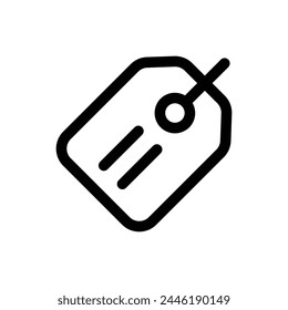 Simple Price Tag line icon isolated on a white background