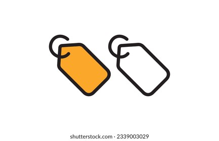 simple price tag sign vector, sale tag vector, blank label, sale tags and label, black and yellow tag vector