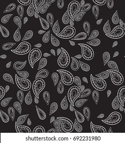 Simple Primitive. Vector Seamless Paisley Pattern