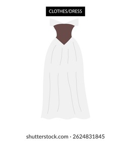 Simple princess dress  isolated on white background