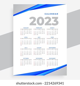 Simple Printable 2023 Office Calendar Layout Stock Vector (Royalty Free ...