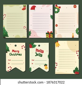 Simple Printable Cards and Notes with Christmas Illustration