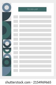 Simple printable to do list. Business organizer page. Paper sheet. Daily organizer. Notes paper. Page Template for agenda, schedule, planners, checklists, notepads.